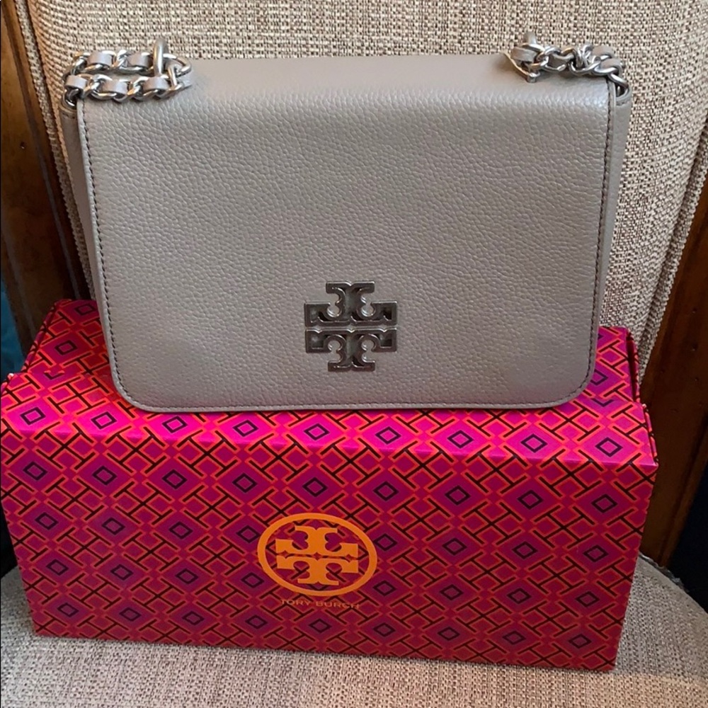Tory Burch Britten Adjustable Shoulder Bag Grey